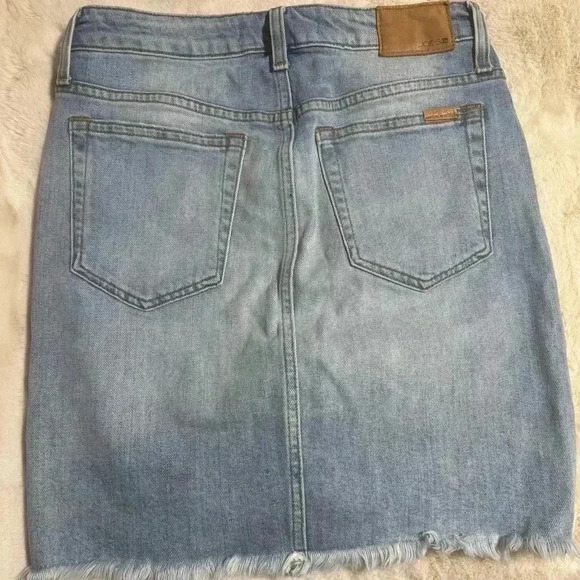 Joes Jeans Womens Hi Low Raw Hem Denim Mini Skirt Size 26 Collectors Edition - Picture 4 of 12